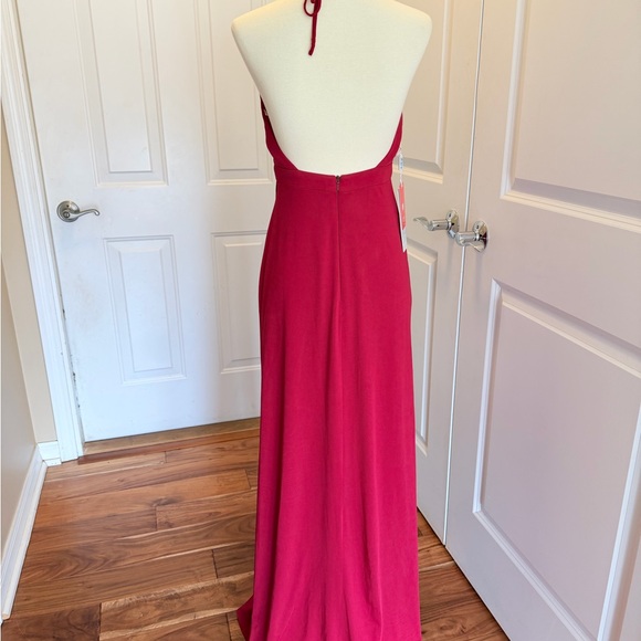 JJs House Raspberry Red Halter Maxi Dress - Picture 10 of 13